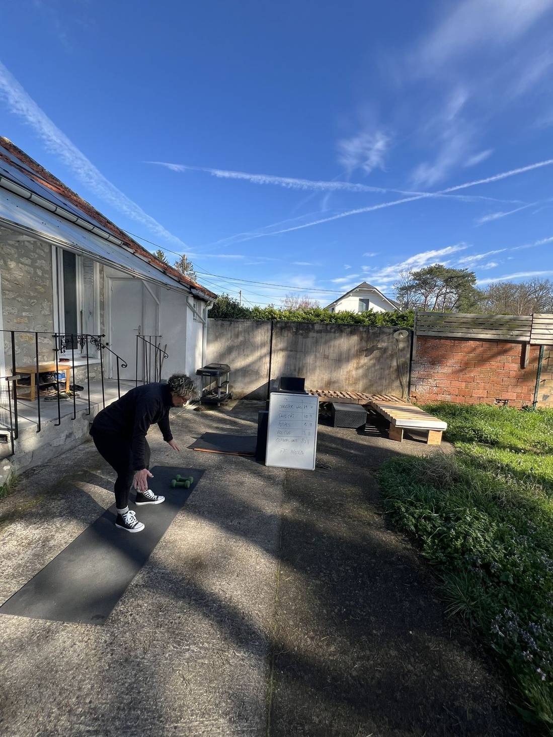 Séance de coaching en extérieur dans un jardin, sud Essonne